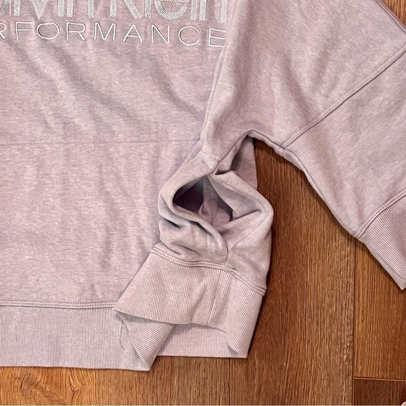 Calvin Klein Performance Womens L Embroidered Logo Pocketed Sweatshirt Lavender - Picture 4 of 11